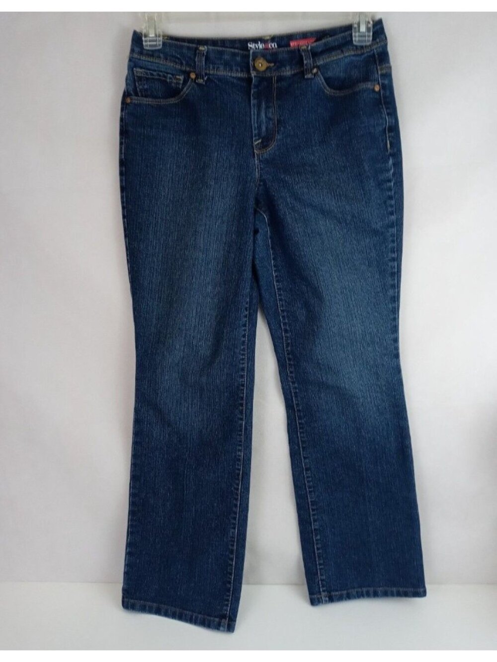 Style & Co Women's Distressed Embroidered Straight Leg Jeans Size 4 Short